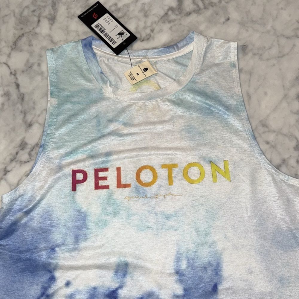 NWT Spiritual Gangster X Peloton Tie-Dye Oil Active Muscle Tank M - Picture 3 of 6
